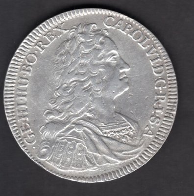 Austria 1 Thaler CHARLES VI. 1733 Hall	KM#1617, DavAus#1054, Ag. 28,49g, 42mm
