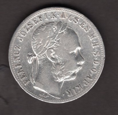 Hungary 1 Forint  1884 K.B. FRANZ JOSEPH I. Kremnica   KM#469,ÉH#1466 Ag.900, 12,35g 29/2,mm Franz Joseph I. Kremnica  
