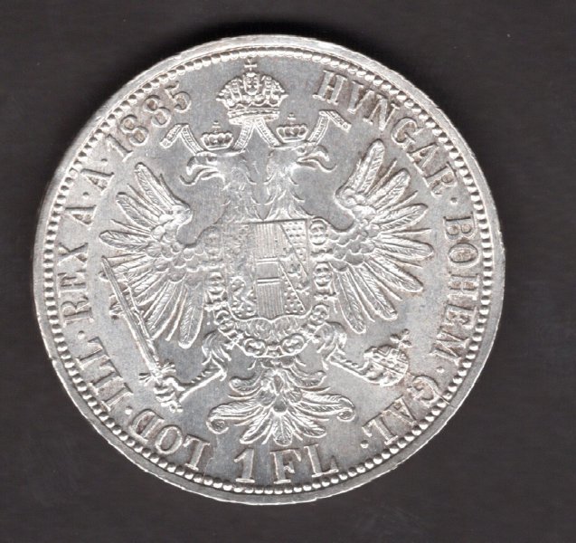 Austria 1 Gulden 1885  FRANZ JOSEPH I. KM#2222 Ag.900, 12,34g 29/2mm   mint Vienna   

