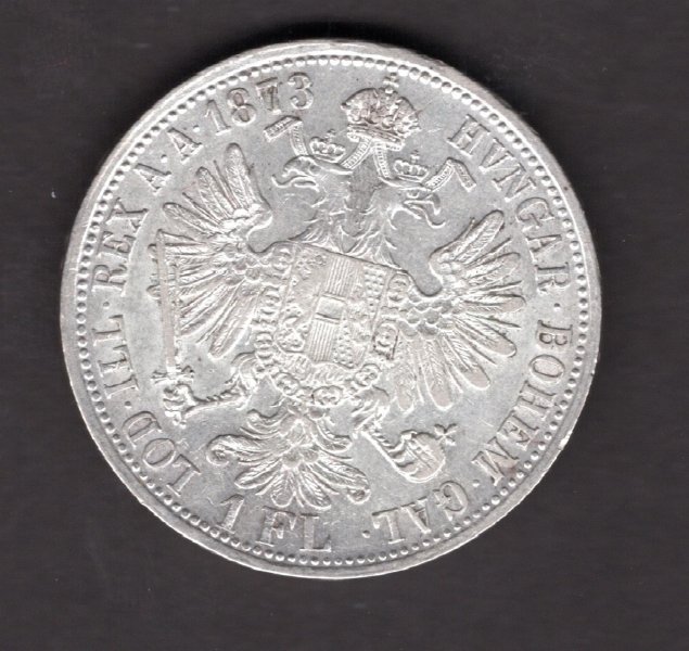 Austria 1 Gulden 1873  FRANZ JOSEPH I. KM#2222 Ag.900, 12,34g 29/2mm    mint Vienna    


