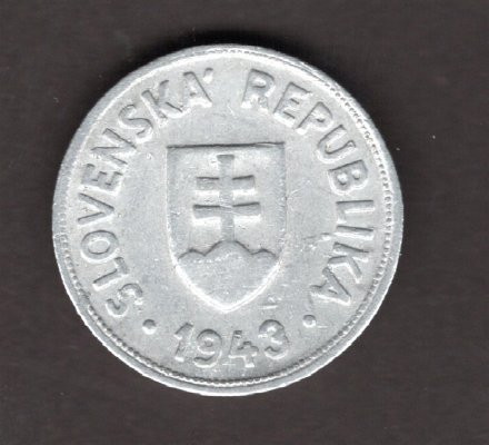 Slovak rep. WWII. 50 Halierov 1943 KM#5a Aluminium 1g 20/1,5mm engraver Hám/Angyal
