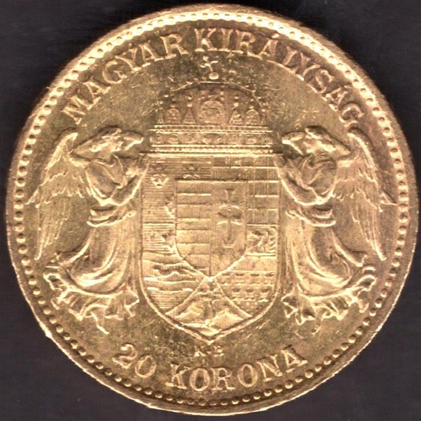 Austria -Hungary 20 Korona Hungary 1911 K.B. FJI. KM#486,ÉH1489, Au.900 6,79g, 21/1,4mm mint Kremnica  
