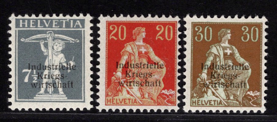 Švýcarsko - Mi.3I/II, 6I a 8I; 71C, 20C, 30C , zk. Pfenninger, kat. 1.170 EUR