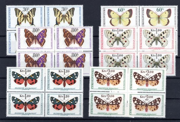 1528 - 31  Motýli, kompletní řada ve 4 blocích