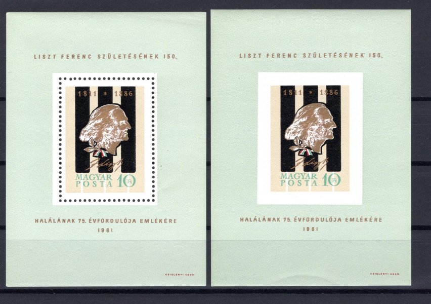 Maďarsko - Mi. Bl. 32 A+B, Franz List, katalog 50,- Eu