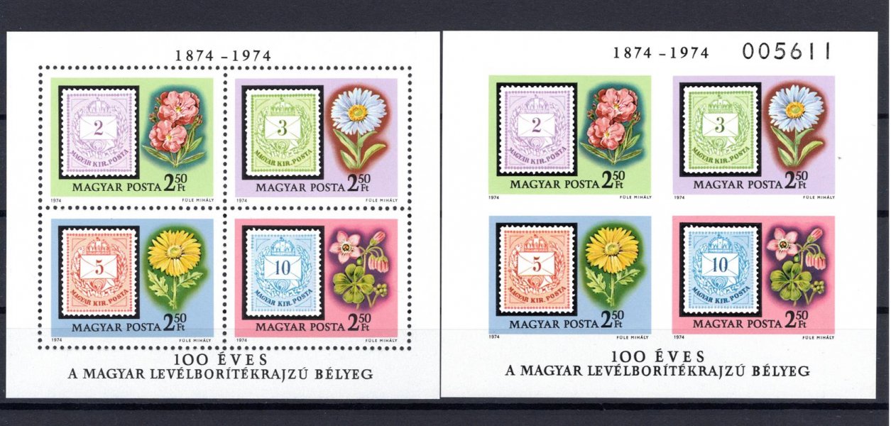 Maďarsko - Mi., Bl. 105 A+B, výročí známky, katalog 38,- Eu