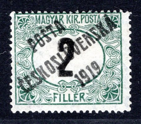 127  Pz, Typ II, PC 1919,  2 f černá čísla, zk.Tribuna,Hirsch, atest Vrba -vzácná známka 