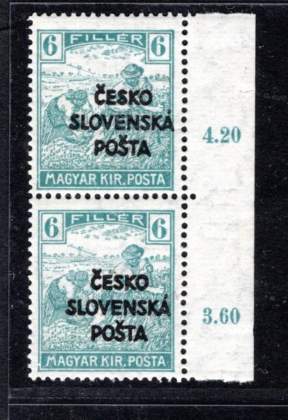 RV 141 Žilinské vydání (Šrobár) krajová dvoupáska   s počítadlem ! 6 f modrozelená, zk. Vr