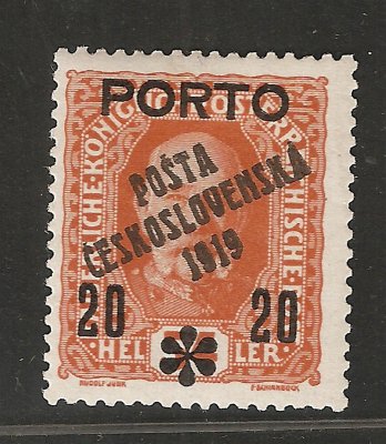 87  Porto 20/54 oranžová , Typ II přetisku -  zk.Mahr