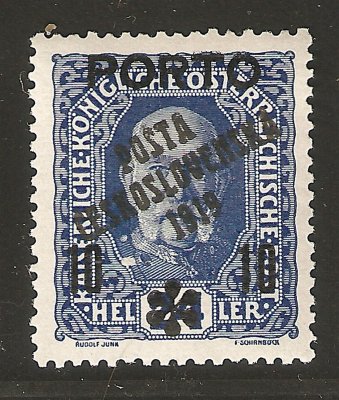 85 ; 10/24 modré porto ; typ II přetisku - zk. Mrňák, Pofis 