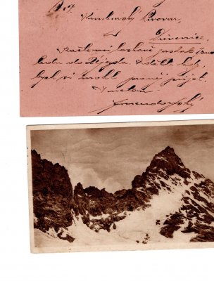 154 C ; 40 h ležmí hřeben na korespondečním lístku - zk. Chvalovský, + pohlednice T.G. Masaryk s ostatními známkami 