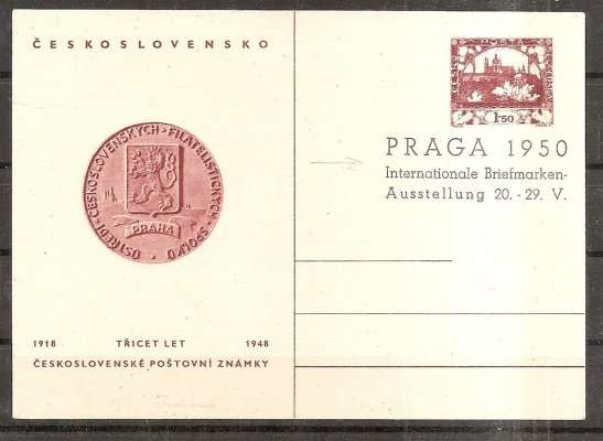 CDV  95 (2)  30. let čsl.poštovní známky, německý text, 1. vydání, nepoužitá