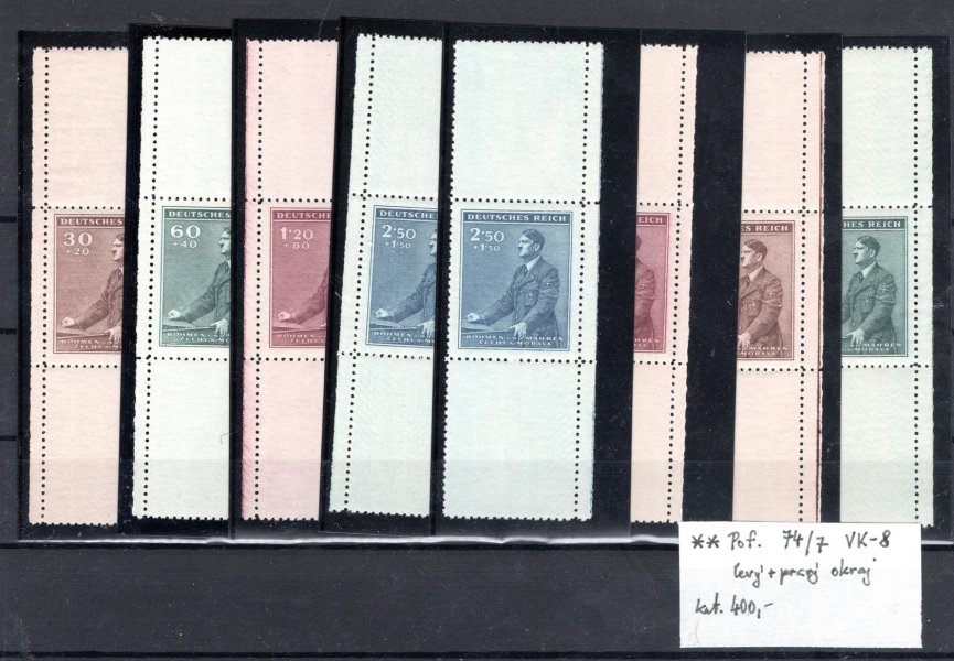 74 - 77 ; VK - 8 ; levý + pravý okraj : kat. cena 400 Kč 