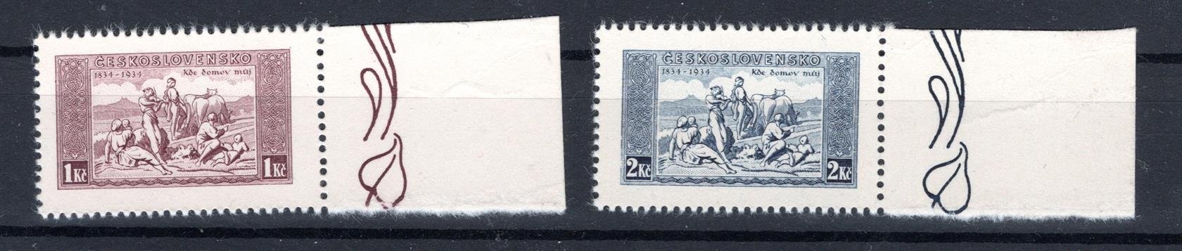 283 - 4  KDM, krajové známky z aršíku, zk.Gi