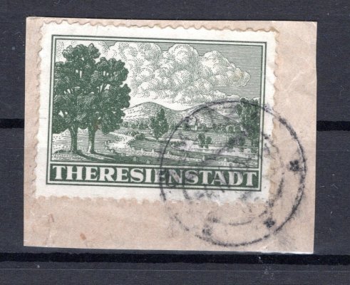 PR 1 A  Terezín, připouštěcí známka  na výstřižku z balíku