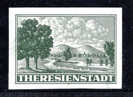 PR 1 B  Terezín, nezoubkovaná připouštěcí známka, zk.Gi, hledané, katalogová cena 8000 Kč - stříhaná známka mnohem vzácnější než zoubkovaná, v katalogu podceněno 
