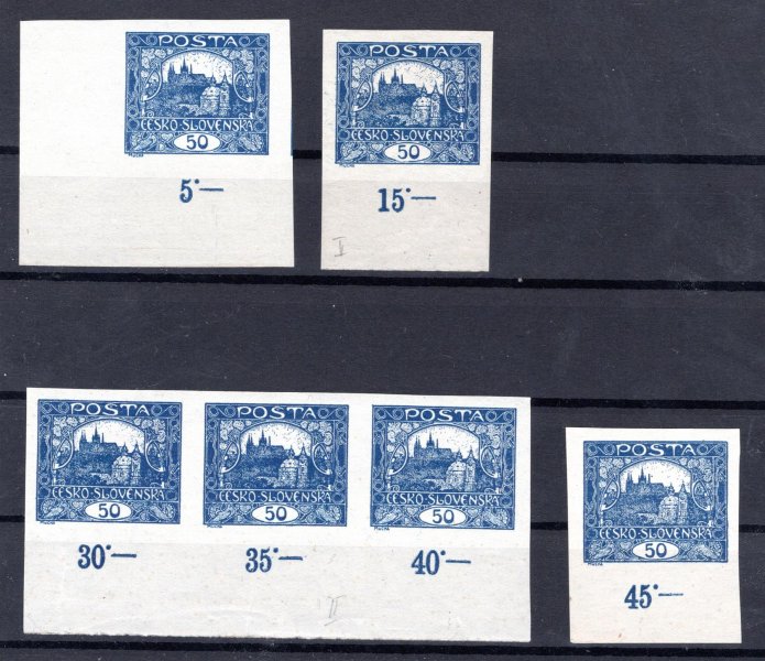 16  sestava krajových a rohových známek s počítadly 50 h modrá
