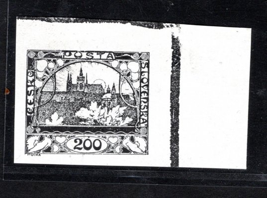 22 ZT  krajová 200 h s částí neopracované desky v černé barvě na křídovém papíru