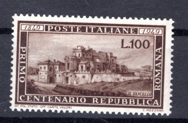 Italie - Mi. 773, výročí 100. založení republiky Romagna, kat. 300,- Eu, hledaná a vzácná známka