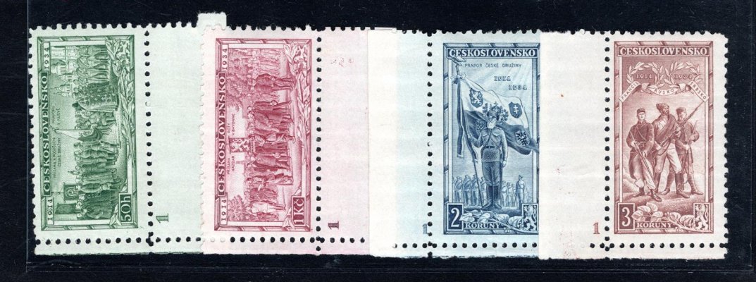 276 - 9, 20. výročí branné moci, kompletní řada rohových známek s DČ 1