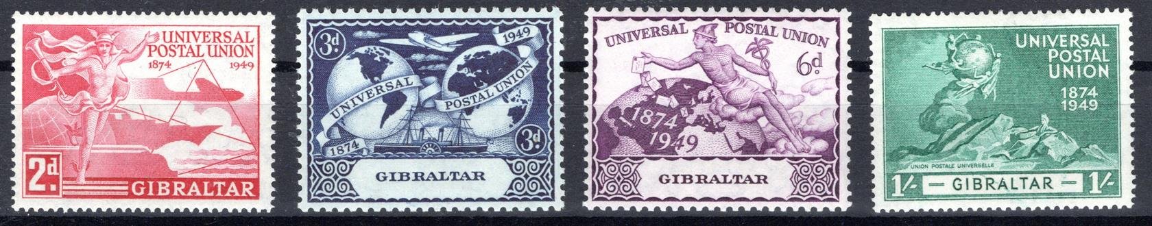 Gibraltar - SG. 136 - 9, (Mi. 125/8), UPU 1949