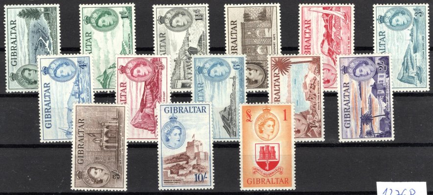 Gibraltar - SG. 145 - 58, (Mi. 134/47), výplatní Alžběta 1953