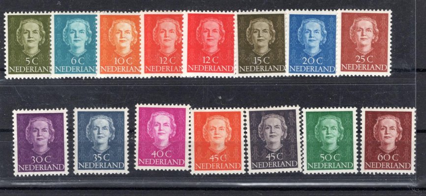 Holandsko - Mi. 525 - 39, výplatní, královna Juliana, kompl. řada