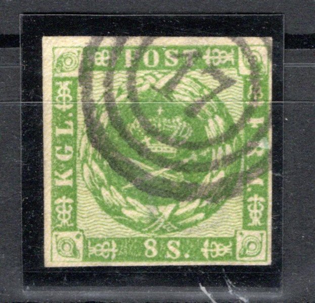 Dánsko - Mi. 5 , 8 Sk zelená, číselné razítko