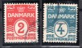 Dánsko - Mi. 43 + 45 B, výplatní, HZ 14 : 14 1/2