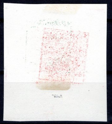 308 ZT, Strečno, hodnotový štítek slabý tisk na větším kousku papíru v barvě hnědočerné, zk. Vr