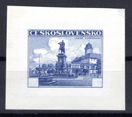 311 ZT, Poděbrady, hodnotový štítek bílý,  na větším kousku papíru v barvě modré, zk. Vr