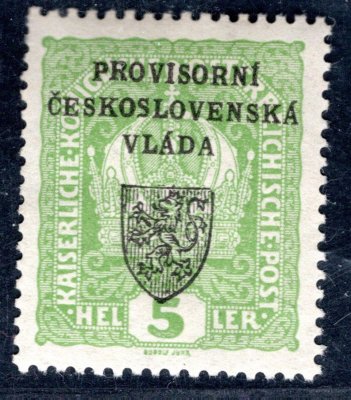 RV 2, I. Pražský přetisk, 1. vydání pro národní výbor, typ I, zk. Vr