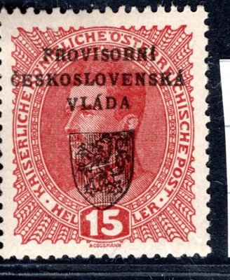 RV 6, I. Pražský přetisk, 1. vydání pro národní výbor, typ II, zk. Vr,dvl