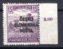 RV 142, Šrobárův přetisk, krajový kus s počítadlem 15 f fialová ženci, zk. Vr, dvl
