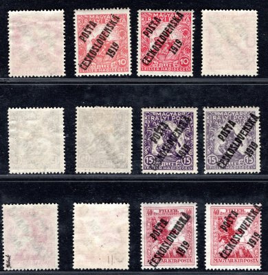96 - 8, Válečné, kompletní sestava typů -  otočené známky se stopou