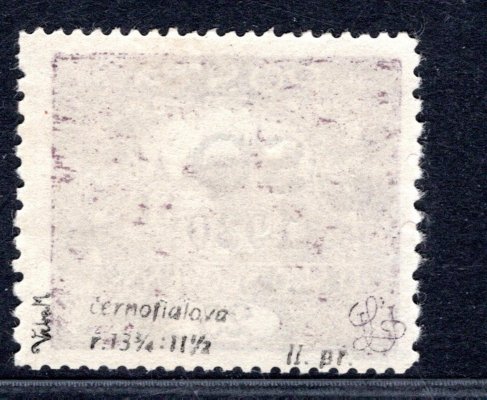 SO 8 Da ; 25 h černofialová s příčkovým typem - vzácná a hledaná známka ; zk. Lešetický, Vrba 