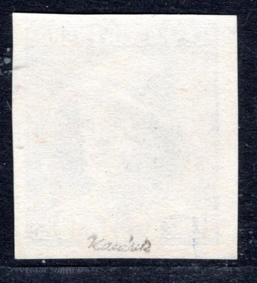 402 N, Londýnské vydání 10Kč modrá, nezoubkovaná (), na zn. papíru s lepem; zk. Kar

