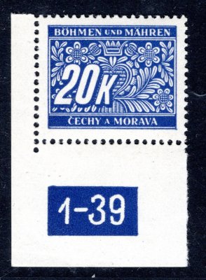 DL 14 ; rohová známka s DZ 1 - neperforovaný okraj 