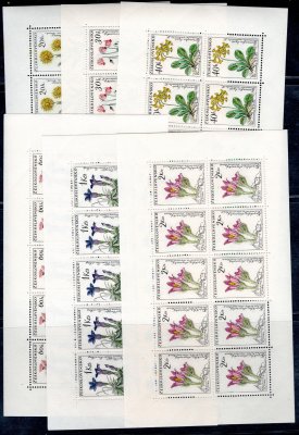 1148 - 1153 PL (10), květiny,  luxusní  krásná série desetibloků 