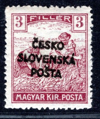 RV 138  ; Šrobárův přetisk,  3 Filler - Ženci - zk. Gilbert 