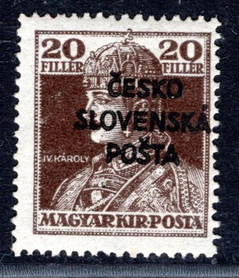 RV 148 ;  Šrobárův přetisk, 20  Filler - Karel ;   zk. Gilbert 