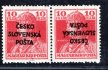 RV 146  ;Šrobárův přetisk, 10  Filler Karel  : dvoupáska 1 x normální + 1 x přetisk převrácený  - zk.Mrňák 
