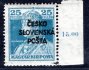 RV 149, Šrobárův přetisk, Karel, 25 f modrá, krajový kus s počítadlem, zk. Gi