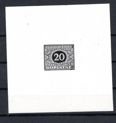 DL 57 ZT, 20 h v barvě černé - aršíková úprava - patisk na křídovém papíru z pozdější doby, zajímavé