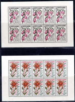 1489 - 95  PL (10), Květiny, kompletní řada, hledané