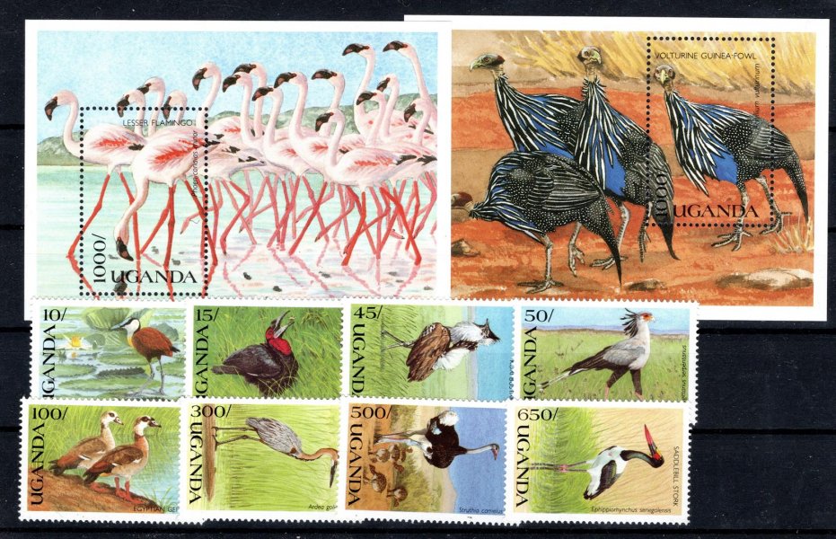 Uganda - Mi. 813 - 20, Bl. 120 - 1, Fauna, ptáci