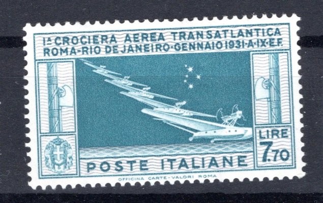 Italie - Mi. 361, letecká, vzácná a hledaná známka