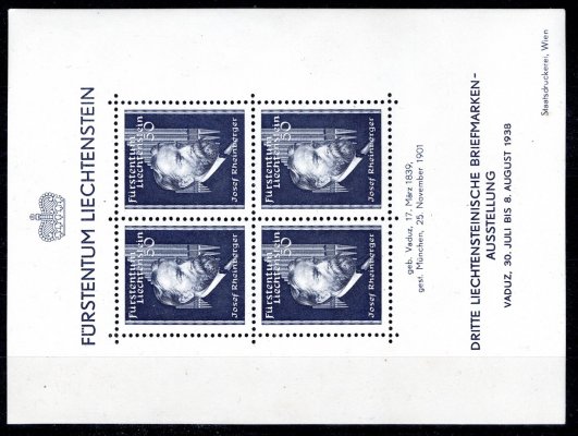 Liechtenstein - Mi. Block 3, výstava známek
