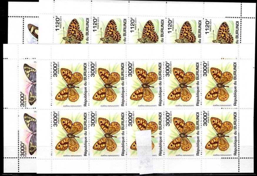 Burundi - Mi. 2118 - 21 Klb, fauna - motýli, hledaná kompletní svěží řada , kat. 95,- Eu