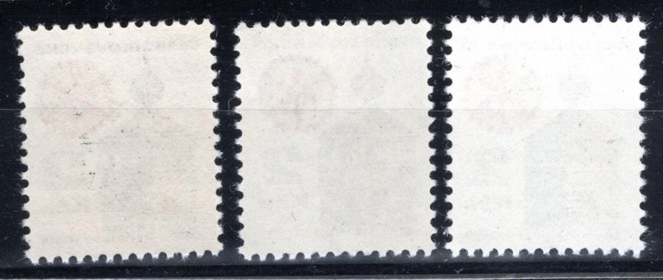 1877  Hronsek, papír BP, odstíny a+b+c, celkem 3kusy známek 